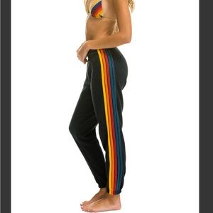 5 STRIPE SWEATPANTS - CHARCOAL